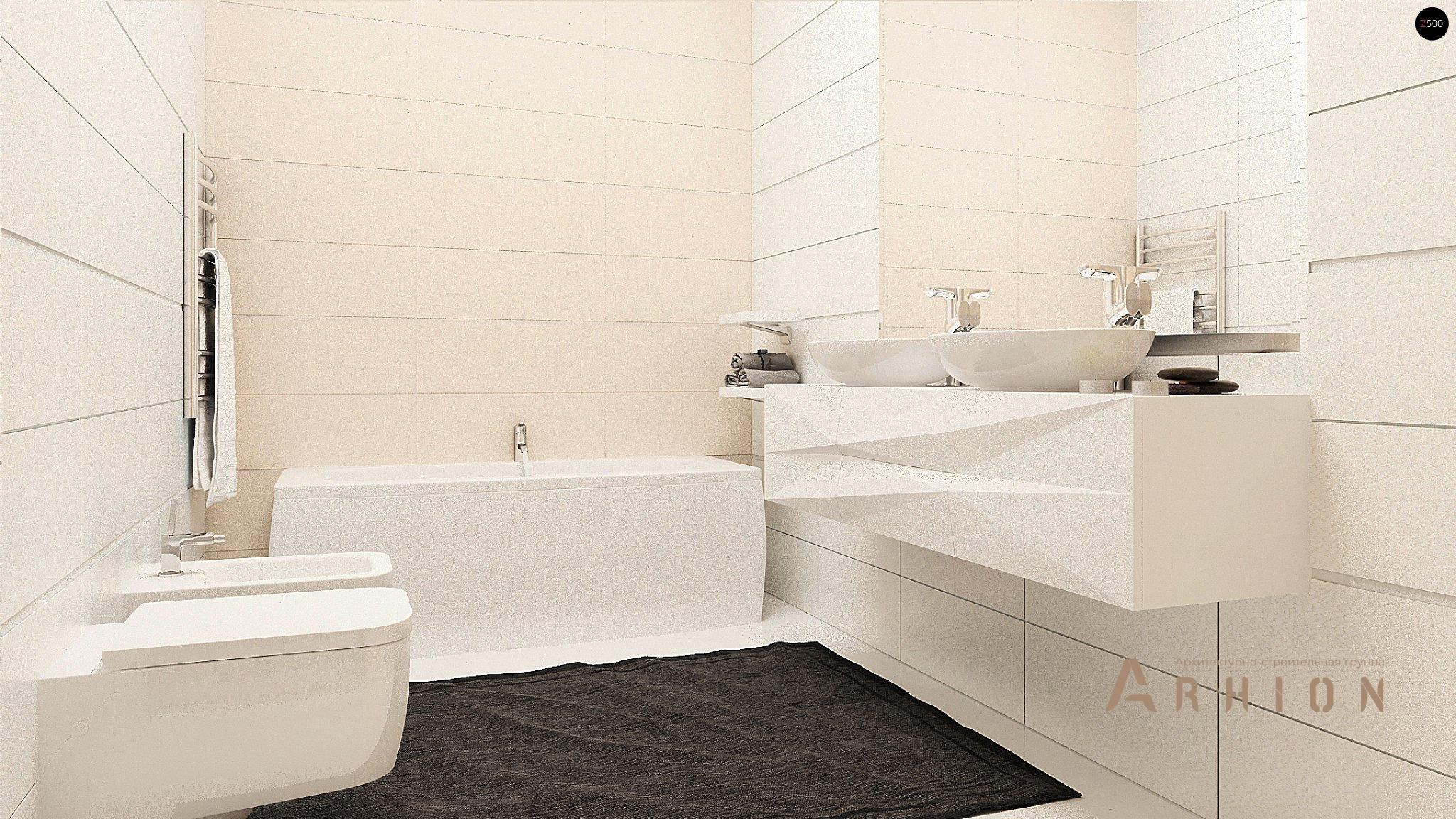 11. Проект одноэтажного дома в европейском стиле с четырехскатной, Z284 GP2, площадью - 211 кв c мансардой, терассой, балконом, гаражом